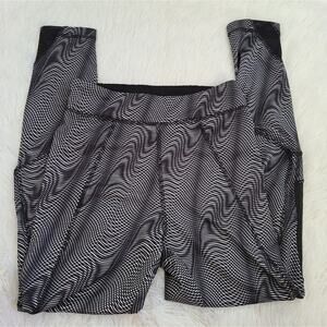 TopShop Black And White Abstract Patterned Leggings High Rise Size 4